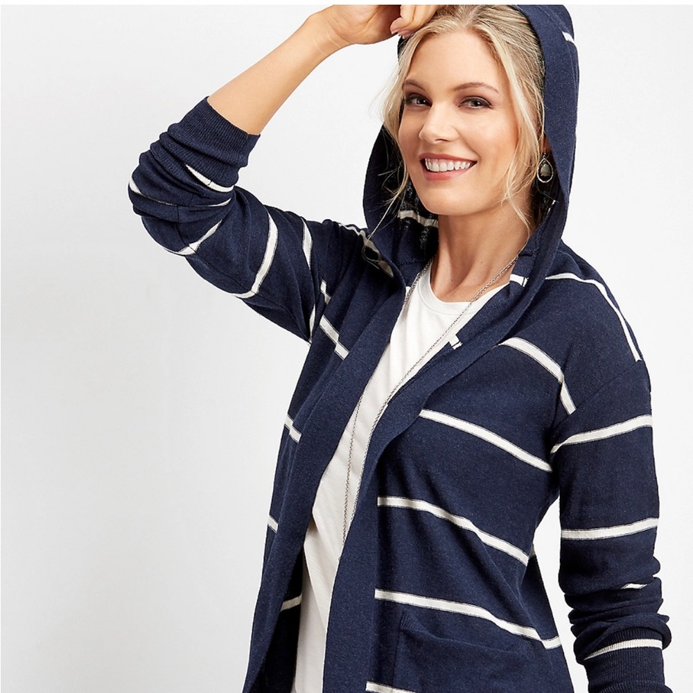 Maurice’s hooded stripe duster cardigan